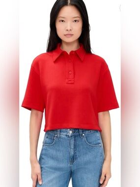 LE BOP Josephine Polo Top in Crimson